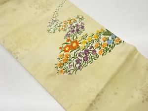 引箔草花模様織出し名古屋帯